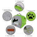 Lits à baldaquin pour chiens Nature feutre chat Lgloo Play House Winter Cave pour animaux de compagnie avec coussin amovible de Carry Cat House